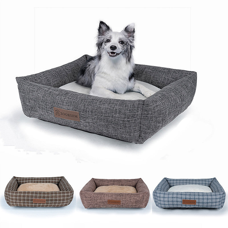 Winter Warm Linen Square Creative Pet Bed