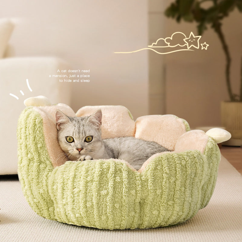 Indoor Cats Cute Cactus Pet Beds Fluffy Puppy Bed